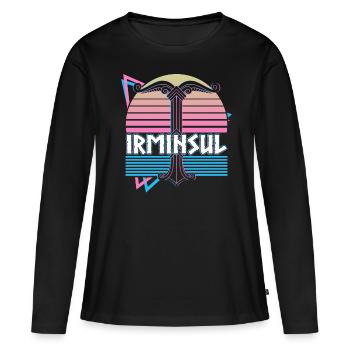 Irminsul Viking Mythologie nordique Germanique - T-shirt manches longues Premium bio Femme - noir - Devant - Julia (174cm)