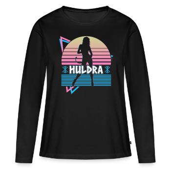 Huldra Hulder Folklore scandinave Rétro - T-shirt manches longues Premium bio Femme - noir - Devant - Julia (174cm)