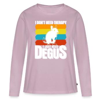 Degu Therapy Degus - Frauen Premium Bio Langarmshirt - Altrosa - Vorne - Julia (174cm)