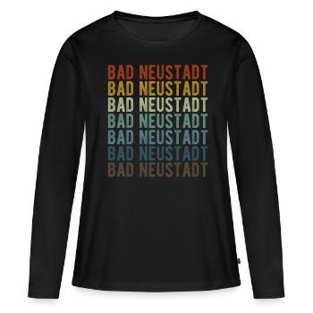 Bad Neustadt City Rétro Vintage - T-shirt manches longues Premium bio Femme - noir - Devant - Julia (174cm)