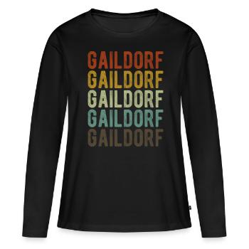 Gaildorf Town Retro Vintage - T-shirt manches longues Premium bio Femme - noir - Devant - Julia (174cm)