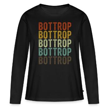 Bottrop City Rétro Vintage - T-shirt manches longues Premium bio Femme - noir - Devant - Julia (174cm)