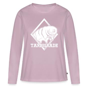 Tardigrade Ours d’eau Tardigrades - T-shirt manches longues Premium bio Femme - rose poudré - Devant - Julia (174cm)
