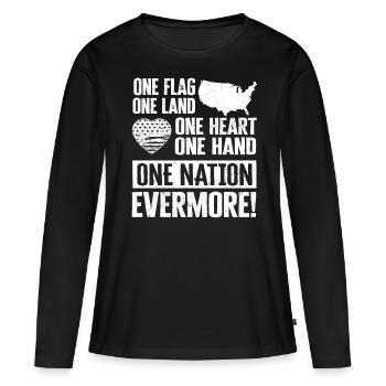 Citations patriotiques américaines, patriotes, patriotes - T-shirt manches longues Premium bio Femme - noir - Devant - Julia (174cm)