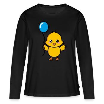 Chick Cute Birthday Balloon - Women's Premium Organic Long Sleeve Shirt - black - Front - Julia (174cm)