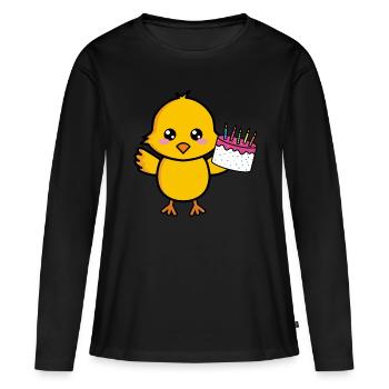 Chicks Cute Birthday Birthday Cake - Women's Premium Organic Long Sleeve Shirt - black - Front - Julia (174cm)