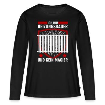 Heizungsbau Heizung Heizungsbauer - Frauen Premium Bio Langarmshirt - Schwarz - Vorne - Julia (174cm)