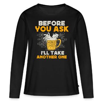 Boire de la bière, boire de la bière de fête - T-shirt manches longues Premium bio Femme - noir - Devant - Julia (174cm)