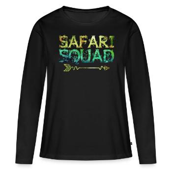 Safari squad, un safari - T-shirt manches longues Premium bio Femme - noir - Devant - Julia (174cm)