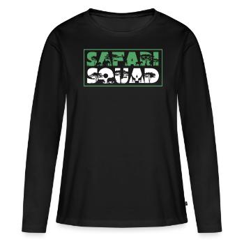 Safari -Kader, Eine Safari - Frauen Premium Bio Langarmshirt - Schwarz - Vorne - Julia (174cm)