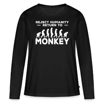 Refuse humanity to return to the ape - Women's Premium Organic Long Sleeve Shirt - black - Front - Julia (174cm)