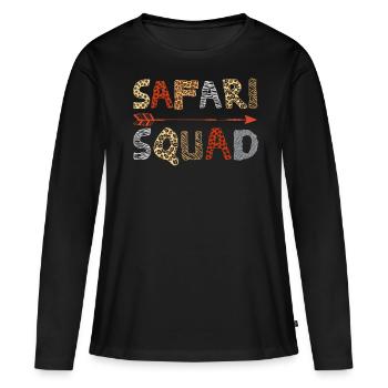 Safari squad, un safari - T-shirt manches longues Premium bio Femme - noir - Devant - Julia (174cm)