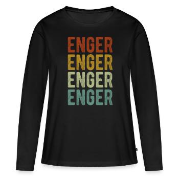 Enger Stadt Retro Vintage - Frauen Premium Bio Langarmshirt - Schwarz - Vorne - Julia (174cm)