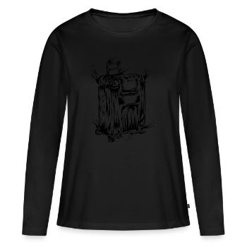 Valise Voyage - T-shirt manches longues Premium bio Femme - noir - Devant - Julia (174cm)