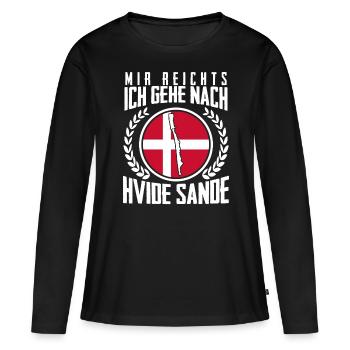 Hvide Sande - Frauen Premium Bio Langarmshirt - Schwarz - Vorne - Julia (174cm)