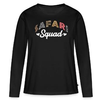 Safari squad, vacances safari - T-shirt manches longues Premium bio Femme - noir - Devant - Julia (174cm)