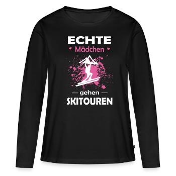 Skitouren Skitour Ski Berge Mädchen Frauen - Frauen Premium Bio Langarmshirt - Schwarz - Vorne - Julia (174cm)