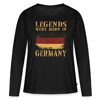 Vintage Design German Flag Germany - Women's Premium Organic Long Sleeve Shirt - black - Front - Julia (174cm)