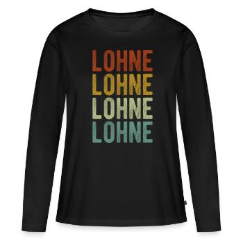 Lohne Stadt Retro Vintage - Frauen Premium Bio Langarmshirt - Schwarz - Vorne - Julia (174cm)
