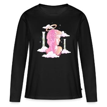 Angelcore Esthétique Ange David Michelangelo Griec - T-shirt manches longues Premium bio Femme - noir - Devant - Julia (174cm)