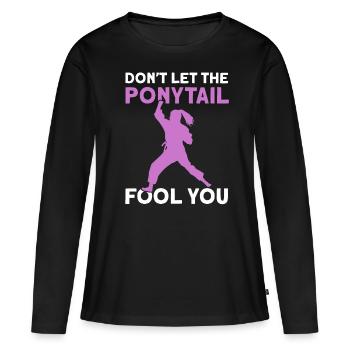 Ponytail Karaté Fille - T-shirt manches longues Premium bio Femme - noir - Devant - Julia (174cm)