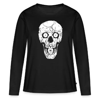 Zombiecore Ästhetik Zombie Gothic Schädel Weirdcor - Frauen Premium Bio Langarmshirt - Schwarz - Vorne - Julia (174cm)