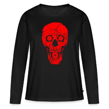 Zombiecore Ästhetik Gothic Totenkopf Zombie Weirdc - Frauen Premium Bio Langarmshirt - Schwarz - Vorne - Julia (174cm)