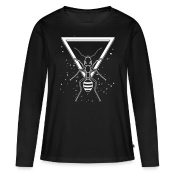 Fourmis Fourmis reproductrices - T-shirt manches longues Premium bio Femme - noir - Devant - Julia (174cm)
