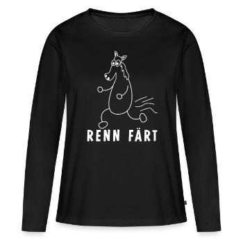 Pferd Färt Rennpferd Reiterin Reitsport - Frauen Premium Bio Langarmshirt - Schwarz - Vorne - Julia (174cm)