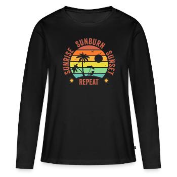 Lever du soleil - T-shirt manches longues Premium bio Femme - noir - Devant - Julia (174cm)