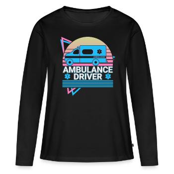 Ambulance driver Retro - Women's Premium Organic Long Sleeve Shirt - black - Front - Julia (174cm)