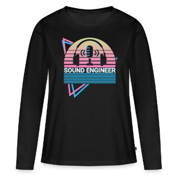 Ingénieur du son Ingénierie du son rétro - T-shirt manches longues Premium bio Femme - noir - Devant - Julia (174cm)
