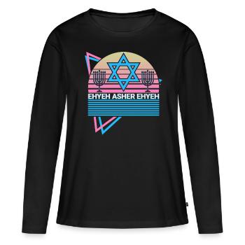 Ehyeh asher ehyeh Hebräische Phrase Ich bin, der i - Frauen Premium Bio Langarmshirt - Schwarz - Vorne - Julia (174cm)