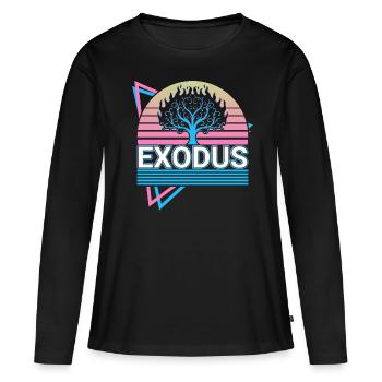 Exode Buisson ardent Christianisme R - T-shirt manches longues Premium bio Femme - noir - Devant - Julia (174cm)