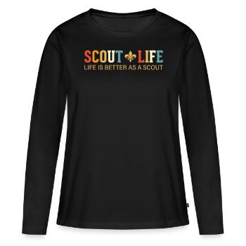 Avez-vous une passion pour le scoutisme, la randonnée et la cam - T-shirt manches longues Premium bio Femme - noir - Devant - Julia (174cm)