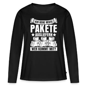 Paketzusteller Postbote Pakete Paketbote - Frauen Premium Bio Langarmshirt - Schwarz - Vorne - Julia (174cm)