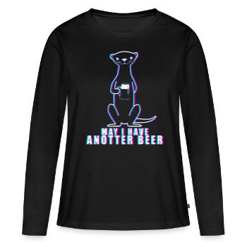 Otter Beer Rave Techno Raver Seeotter - T-shirt manches longues Premium bio Femme - noir - Devant - Julia (174cm)
