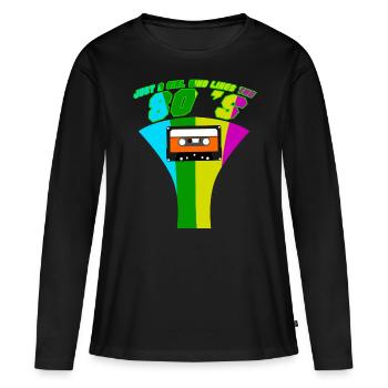 80s Party Girl 80s Disco - Women's Premium Organic Long Sleeve Shirt - black - Front - Julia (174cm)