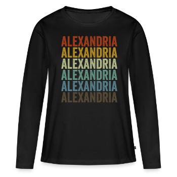 Alexandrie Egypte Rétro Vintage - T-shirt manches longues Premium bio Femme - noir - Devant - Julia (174cm)