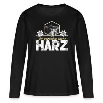 Harz Urlaub Harzer Brocken - Frauen Premium Bio Langarmshirt - Schwarz - Vorne - Julia (174cm)