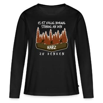 Harz Torfhaus Harzer Brocken - Frauen Premium Bio Langarmshirt - Schwarz - Vorne - Julia (174cm)