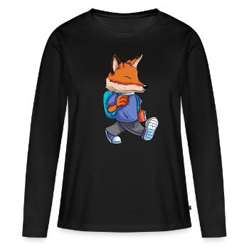 Fuchs Rentrée des classes - T-shirt manches longues Premium bio Femme - noir - Devant - Julia (174cm)