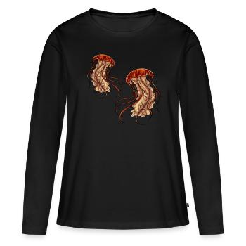Jellyfish Sea Creatures - Women's Premium Organic Long Sleeve Shirt - black - Front - Julia (174cm)