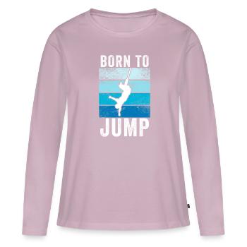 Saut - T-shirt manches longues Premium bio Femme - rose poudré - Devant - Julia (174cm)