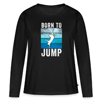 Saut - T-shirt manches longues Premium bio Femme - noir - Devant - Julia (174cm)