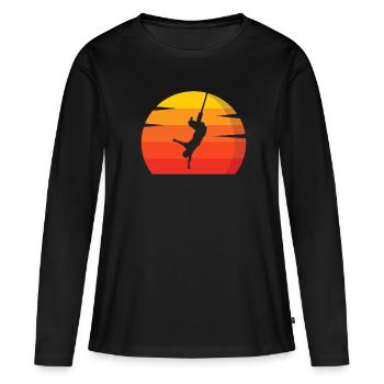 Saut - T-shirt manches longues Premium bio Femme - noir - Devant - Julia (174cm)