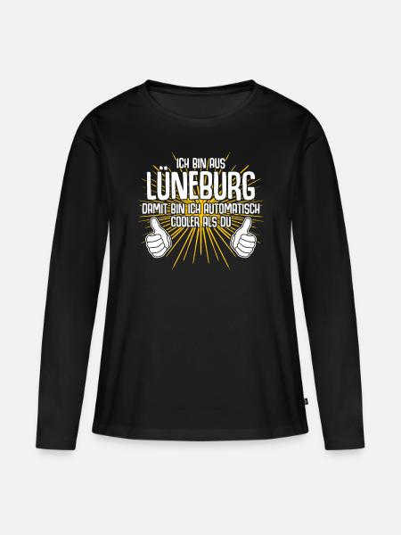 Lüneburg Spruch Lüneburger - Frauen Premium Bio Langarmshirt - Schwarz
