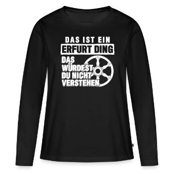 Erfurter Wappen Erfurt - Frauen Premium Bio Langarmshirt - Schwarz - Vorne - Julia (174cm)