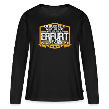 Erfurt lustig Erfurter - Frauen Premium Bio Langarmshirt - Schwarz - Vorne - Julia (174cm)