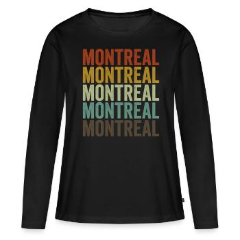 Montreal Canada Retro Vintage - Women's Premium Organic Long Sleeve Shirt - black - Front - Julia (174cm)